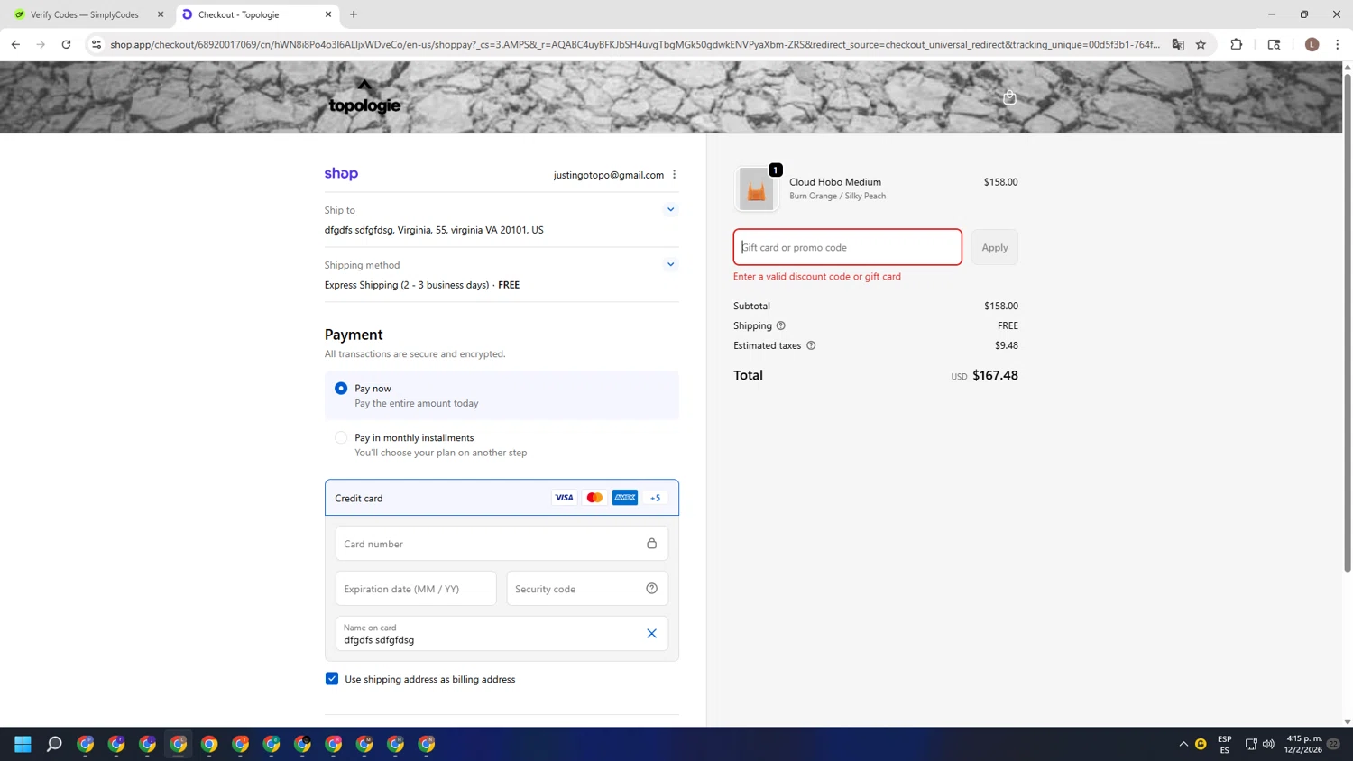 Topologie promo code screenshot showing code 2ndstrap-20 applied at Topologie checkout page. Uploaded by SimplyCodes community member BENELLI on Feb 12, 2026