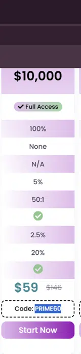 PRIME60 coupon verification screenshot