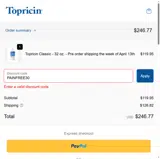 PAINFREE30 coupon verification screenshot