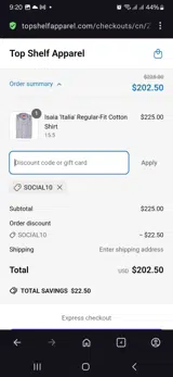 Social10 coupon verification screenshot