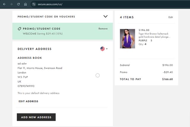 Topshop checkout page showing Topshop promo code box | Screenshot taken by SimplyCodes community member on Sep 28, 2025