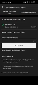 WELCOMEAPP coupon verification screenshot
