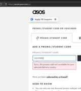 Topshop coupon verification screenshot
