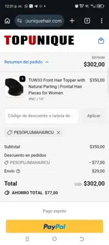 PESOPLUMAHAIRCU coupon verification screenshot