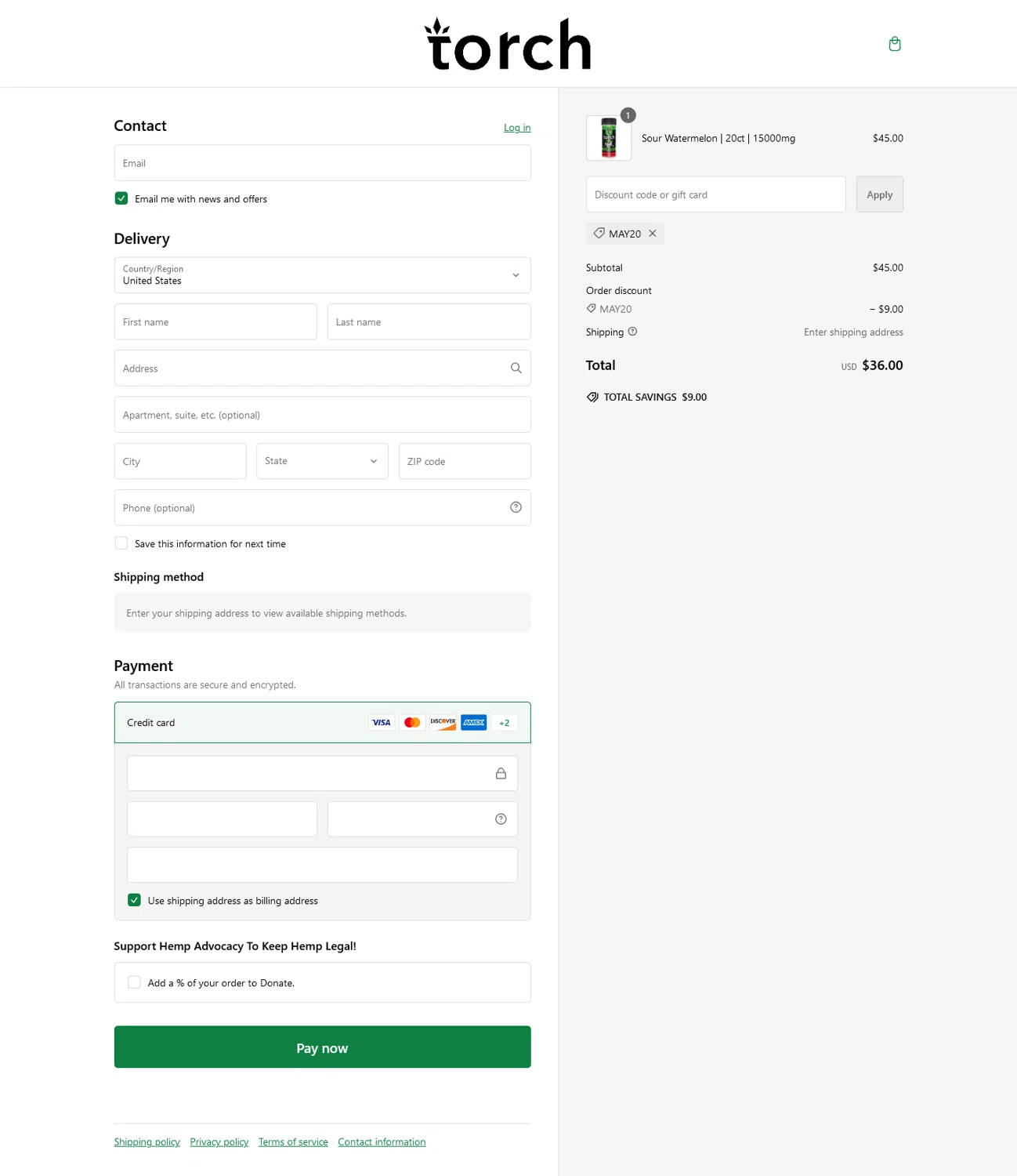 Torch Hemp Promo Codes - 35% Off | October 2024