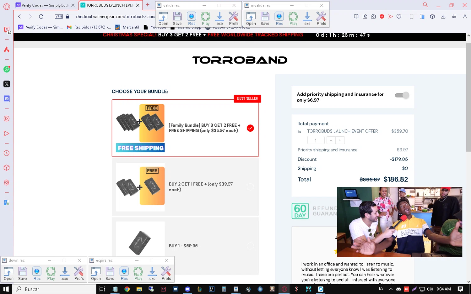 Torroband checkout page showing Torroband promo code box | Screenshot taken by SimplyCodes community member on Jan 16, 2024
