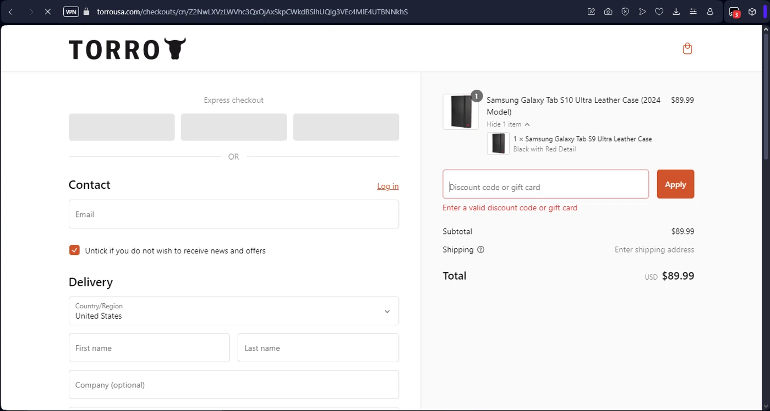 TORRO USA promo code screenshot showing code XMAS15 applied at TORRO USA checkout page. Uploaded by SimplyCodes community member Mr_fran on Jan 24, 2025