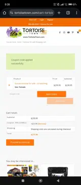 WELCOME22 coupon verification screenshot