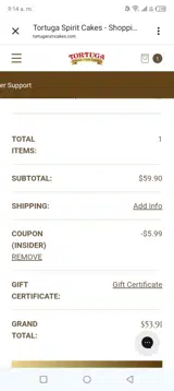 INSIDER coupon verification screenshot