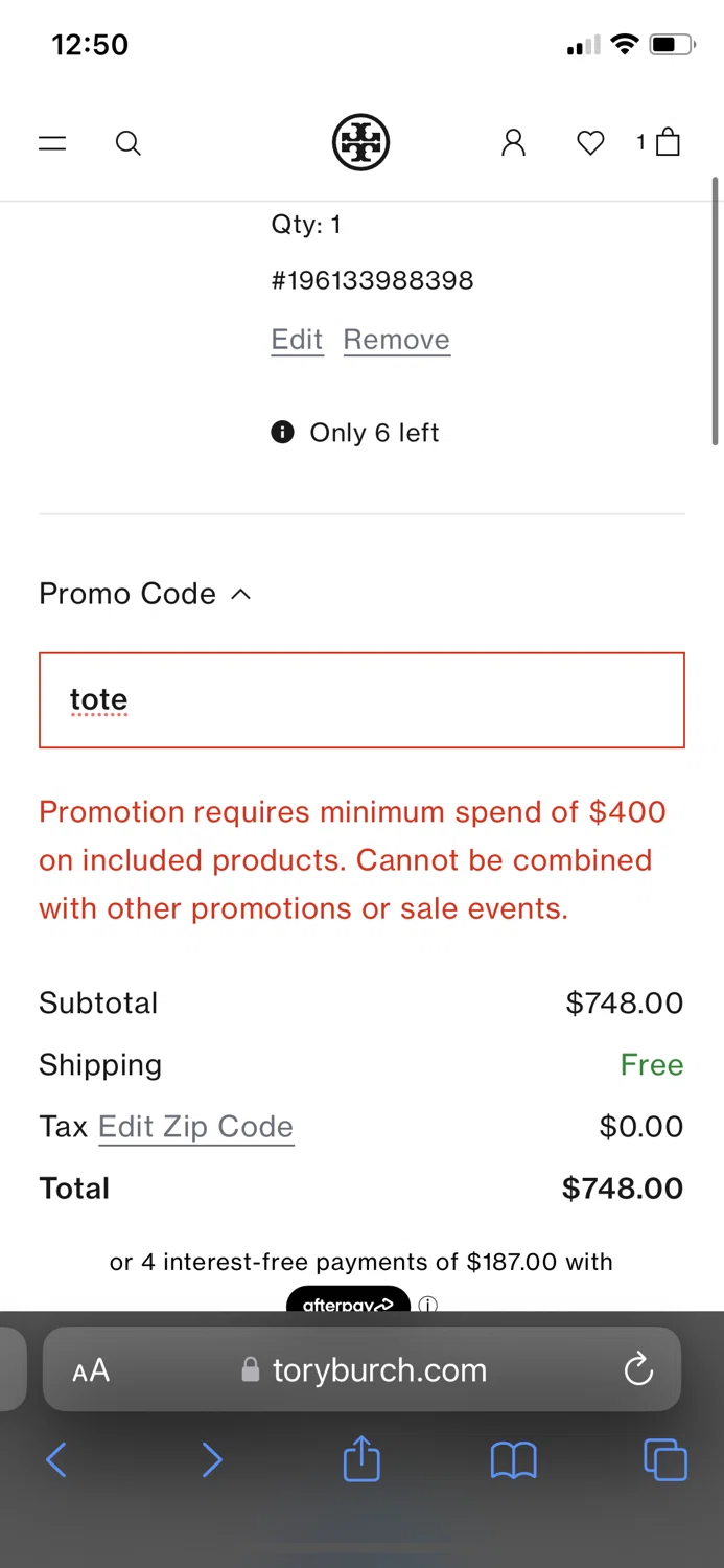 Tory burch coupon shop code may 2019