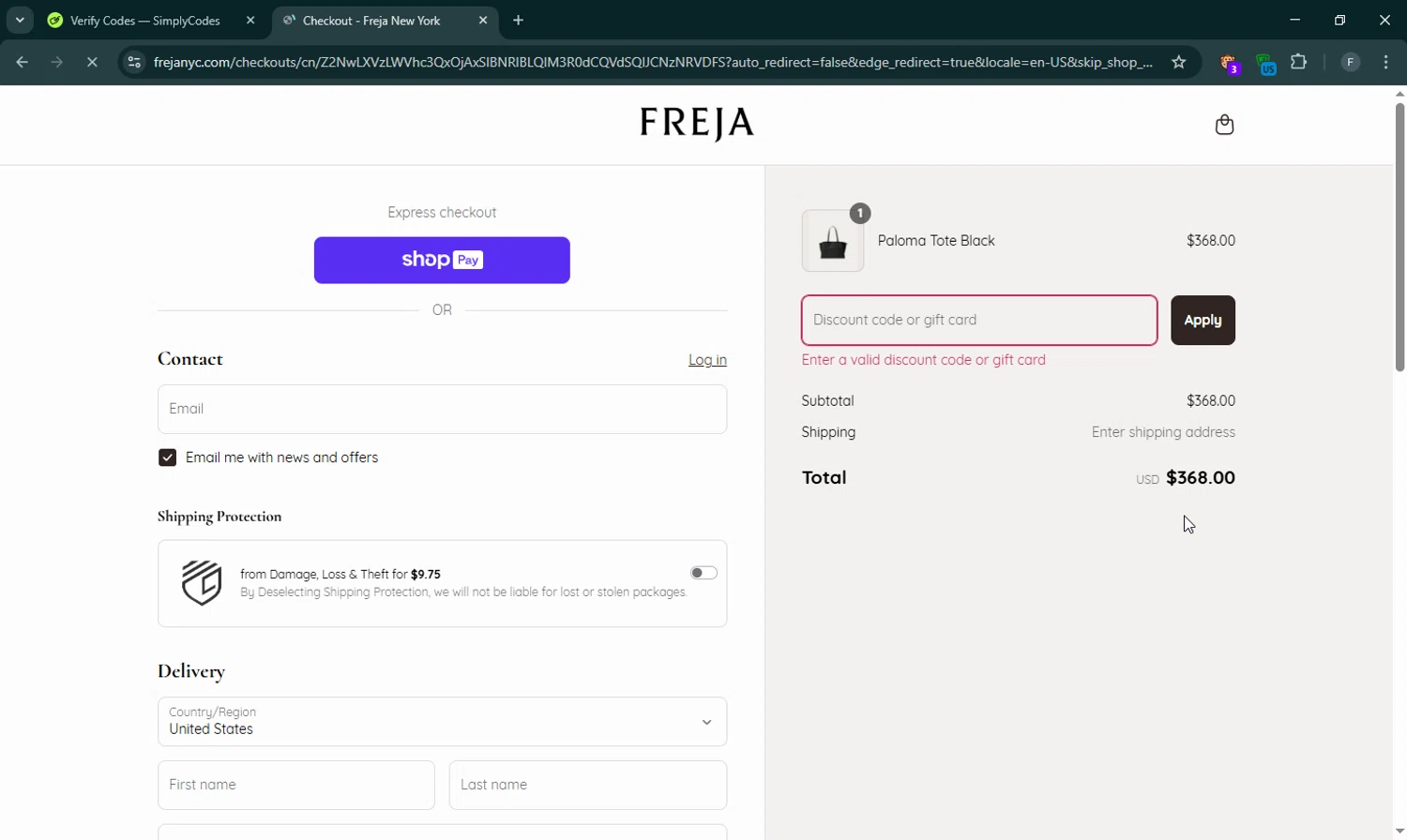 Tory Burch promo code screenshot showing code TB15DEC24-D274RGP2GBXK applied at Tory Burch checkout page. Uploaded by SimplyCodes community member DiscountPhoenix427 on Mar 18, 2025