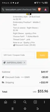 IMPERIALISMO coupon verification screenshot