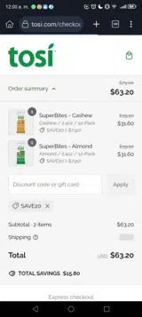 SAVE20 coupon verification screenshot