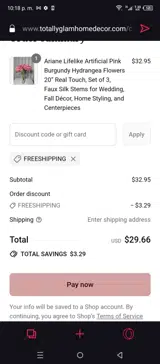 FREESHIPPING coupon verification screenshot