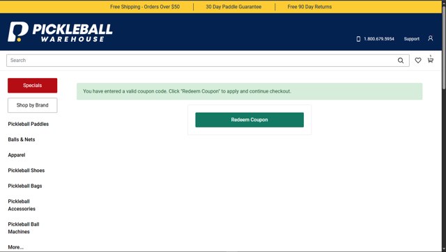 Total Pickleball checkout page showing Total Pickleball promo code box | Screenshot taken by SimplyCodes community member on Jun 6, 2025