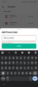 ABDULLAHM891 coupon verification screenshot