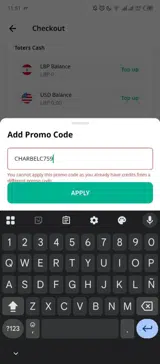 CHARBELC759 coupon verification screenshot