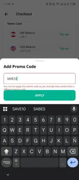 SAVE10 coupon verification screenshot