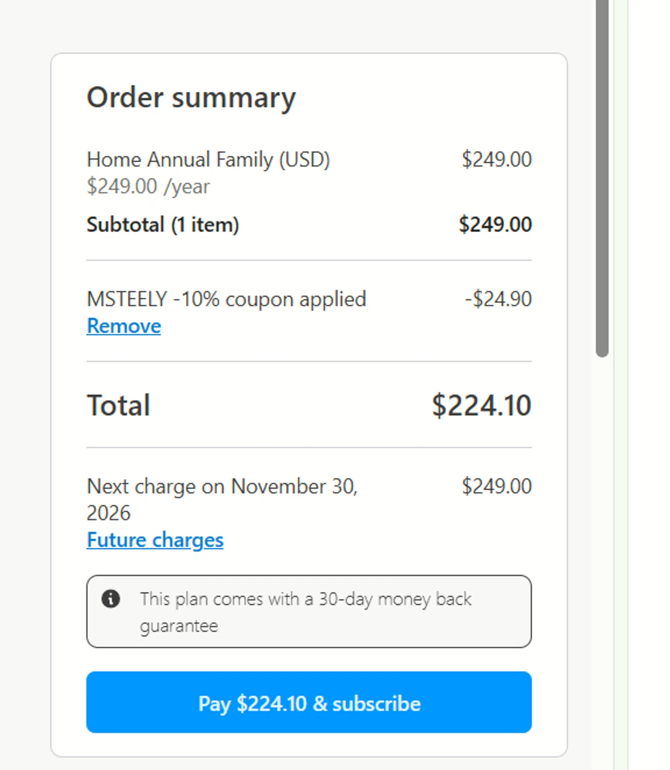 Touch-type Read and Spell promo code screenshot showing code MSTEELY applied at Touch-type Read and Spell checkout page. Uploaded by SimplyCodes community member a2d2c2d211 on Nov 30, 2025