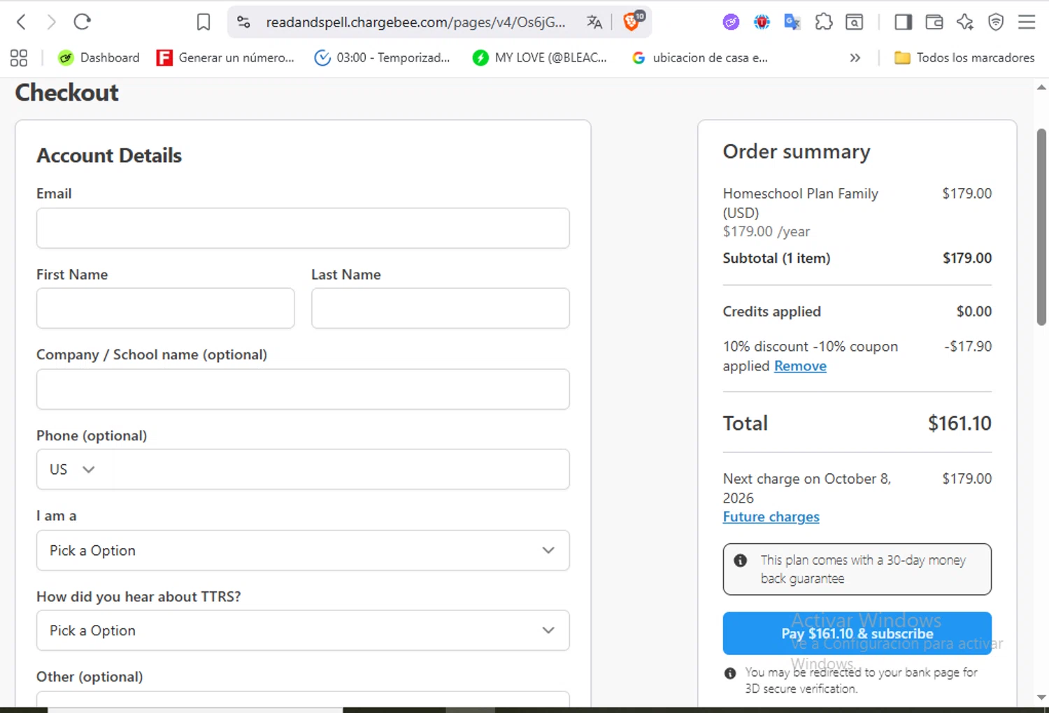 Touch-type Read and Spell promo code screenshot showing code DHS applied at Touch-type Read and Spell checkout page. Uploaded by SimplyCodes community member VoucherFalcon3942 on Oct 8, 2025