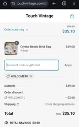 Touch Vintage coupon verification screenshot
