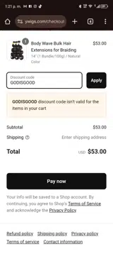 Touch Vintage coupon verification screenshot