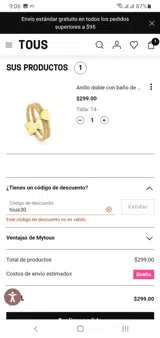 tous30 coupon verification screenshot