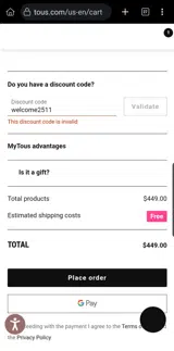 welcome2511 coupon verification screenshot