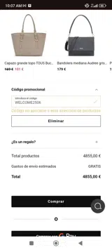 WELCOME2506 coupon verification screenshot