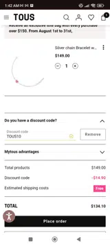 Welcome2508 coupon verification screenshot