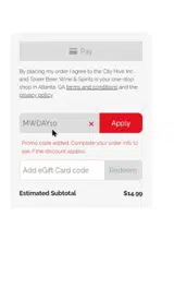 Tower Beer, Wine & Spirits coupon verification screenshot
