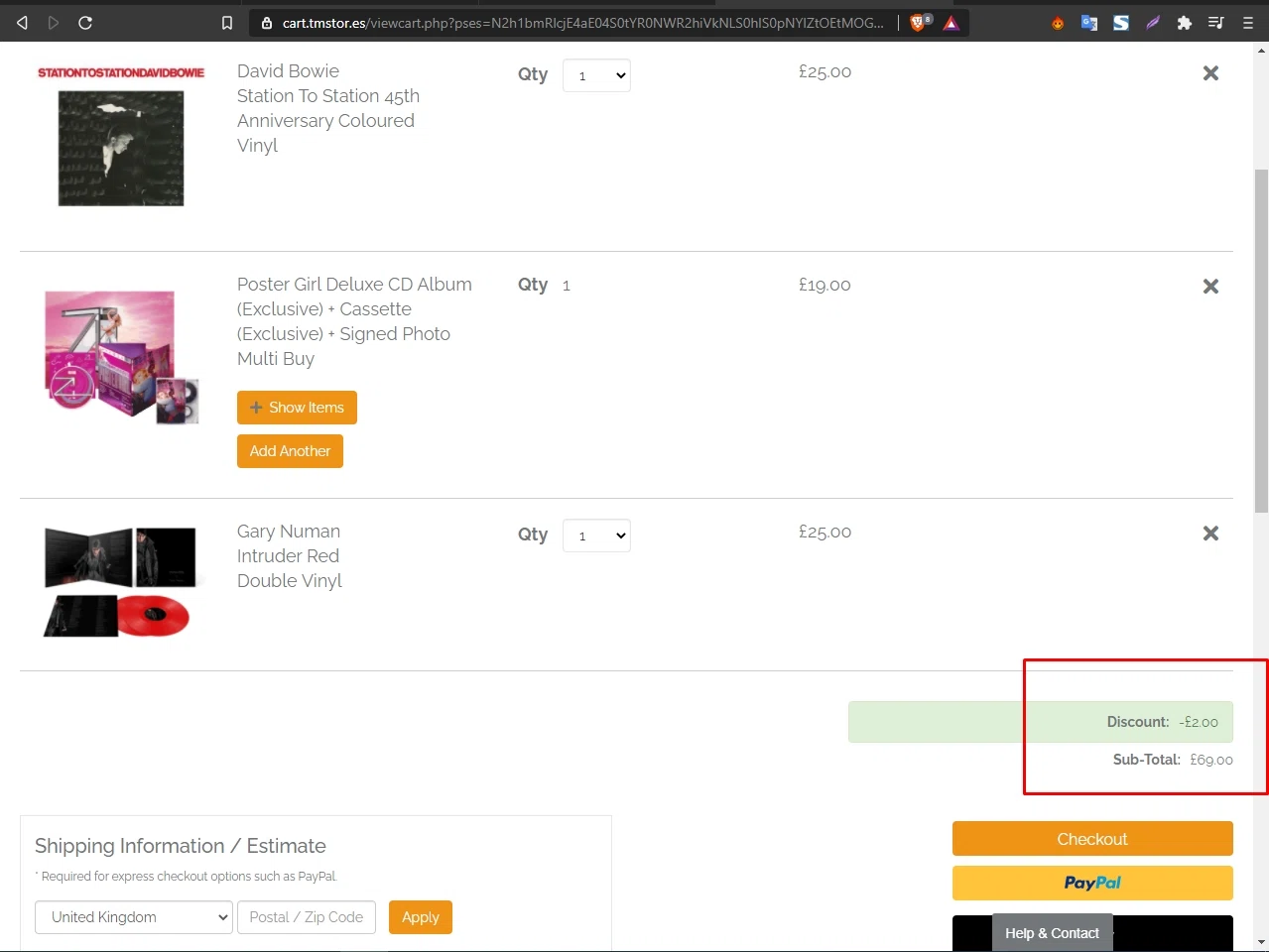 Townsend Music checkout page showing Townsend Music discount code box | Screenshot taken by SimplyCodes community member on Jan 12, 2021