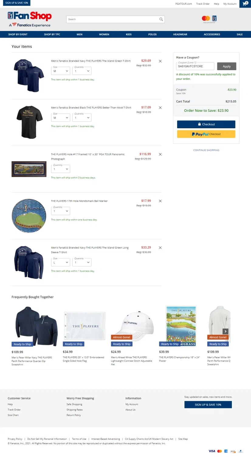 TPC checkout page showing TPC promo code box | Screenshot taken by SimplyCodes community member on Jun 29, 2021