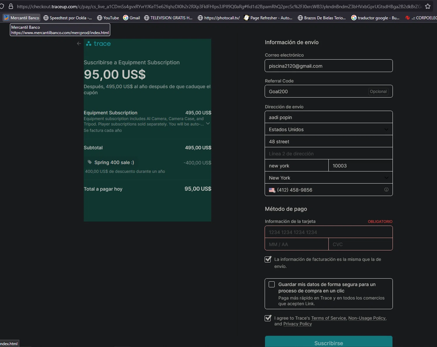 Trace promo code screenshot showing code Goal200 applied at Trace checkout page. Uploaded by SimplyCodes community member aliriotrasmonte on Mar 21, 2025