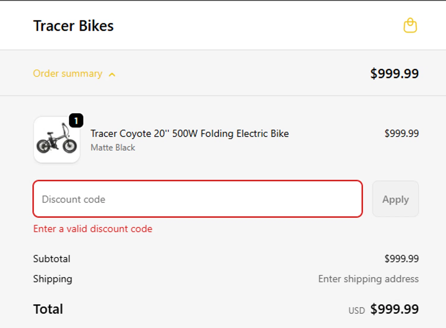 Tracer Bikes promo code screenshot showing code hallowen100 applied at Tracer Bikes checkout page. Uploaded by SimplyCodes community member PrimeMaven3104 on Oct 18, 2025