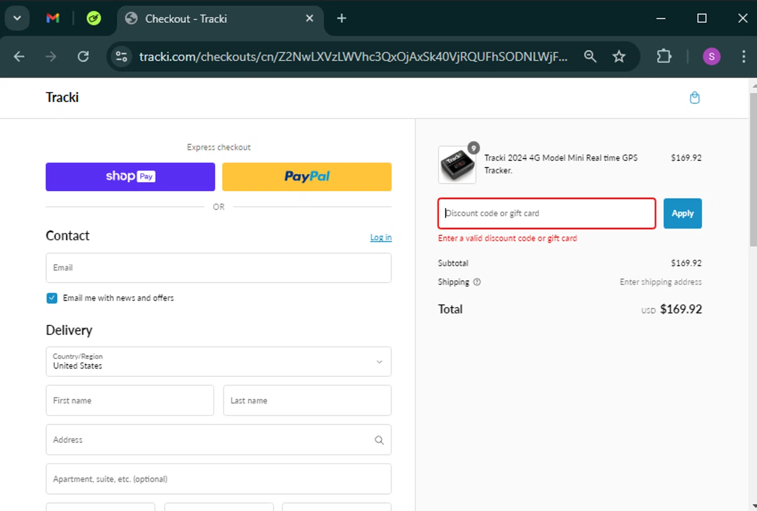 Tracki promo code screenshot showing code FLASH25 applied at Tracki checkout page. Uploaded by SimplyCodes community member tinkle_tinkle on Feb 27, 2025