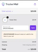2PACKSTANDARD coupon verification screenshot