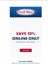 Track Shack coupon verification screenshot