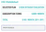 PROFITEDGE20 coupon verification screenshot
