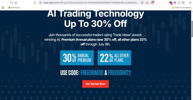Trade Ideas checkout page showing Trade Ideas coupon code box | Screenshot taken by SimplyCodes community member on Aug 27, 2025