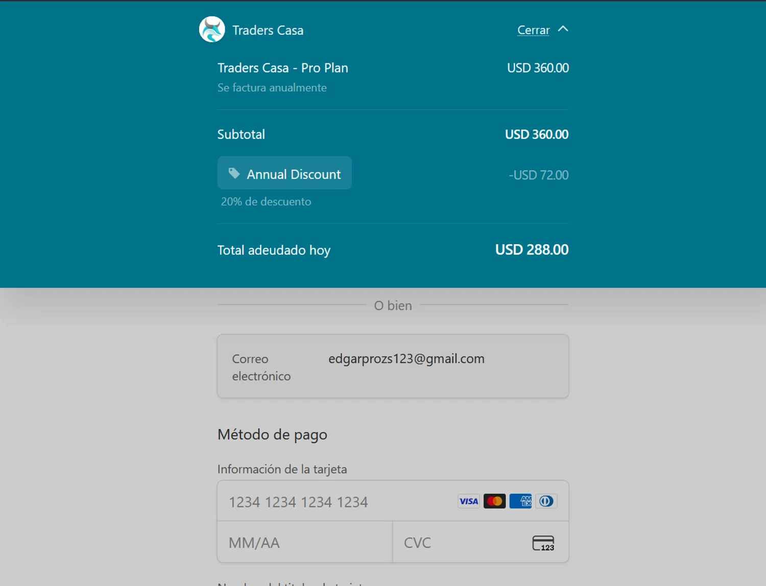 Traders Casa promo code screenshot showing code TK20 applied at Traders Casa checkout page. Uploaded by SimplyCodes community member ValiantLion5897 on Sep 10, 2025