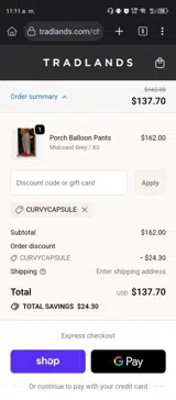 CURVYCAPSULE coupon verification screenshot
