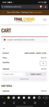 SALE10NOW coupon verification screenshot