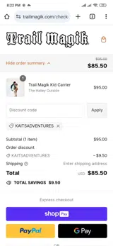 Kaitsadventures coupon verification screenshot