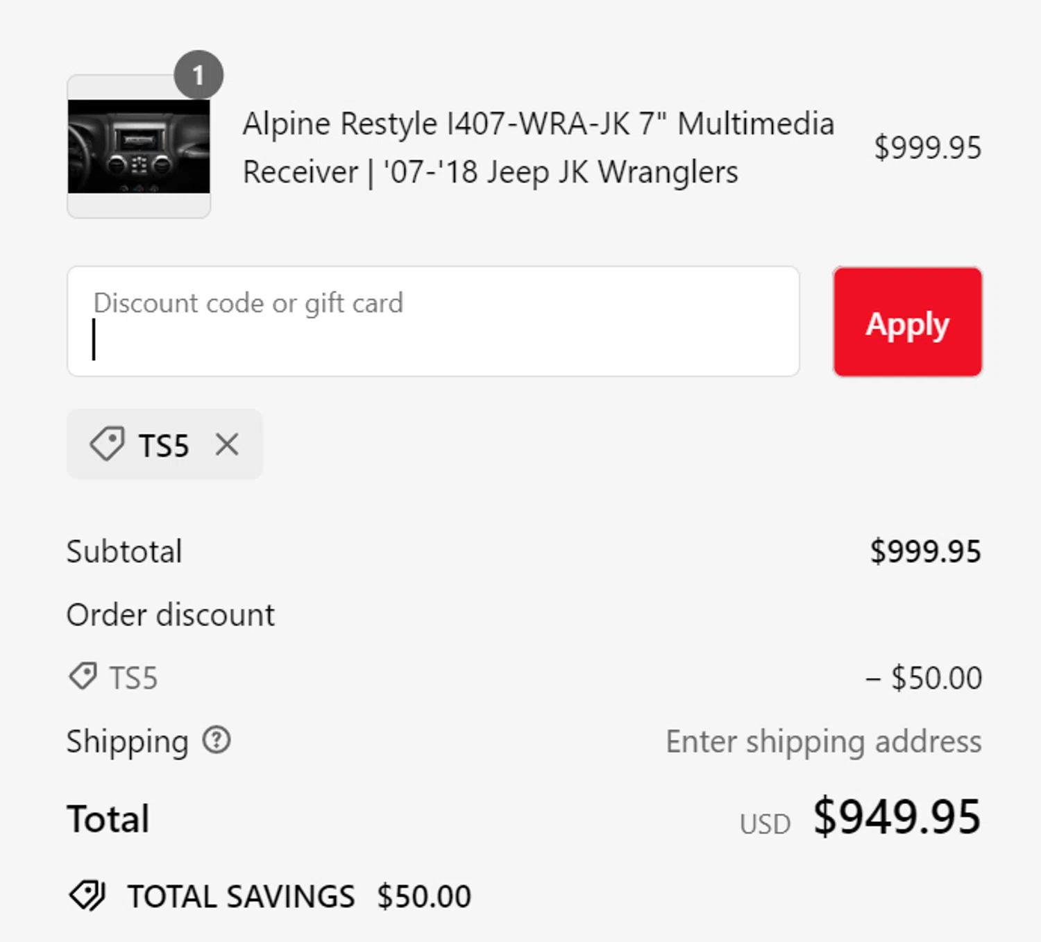 where to use Trail Tech promo code box