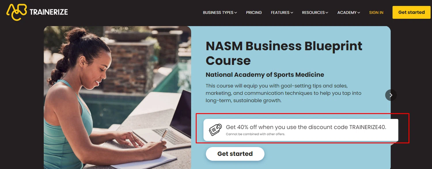 Trainerize discount code screenshot showing code TRAINERIZE40 applied at Trainerize checkout page. Uploaded by SimplyCodes community member RonaldAcunaJr on Jan 26, 2026
