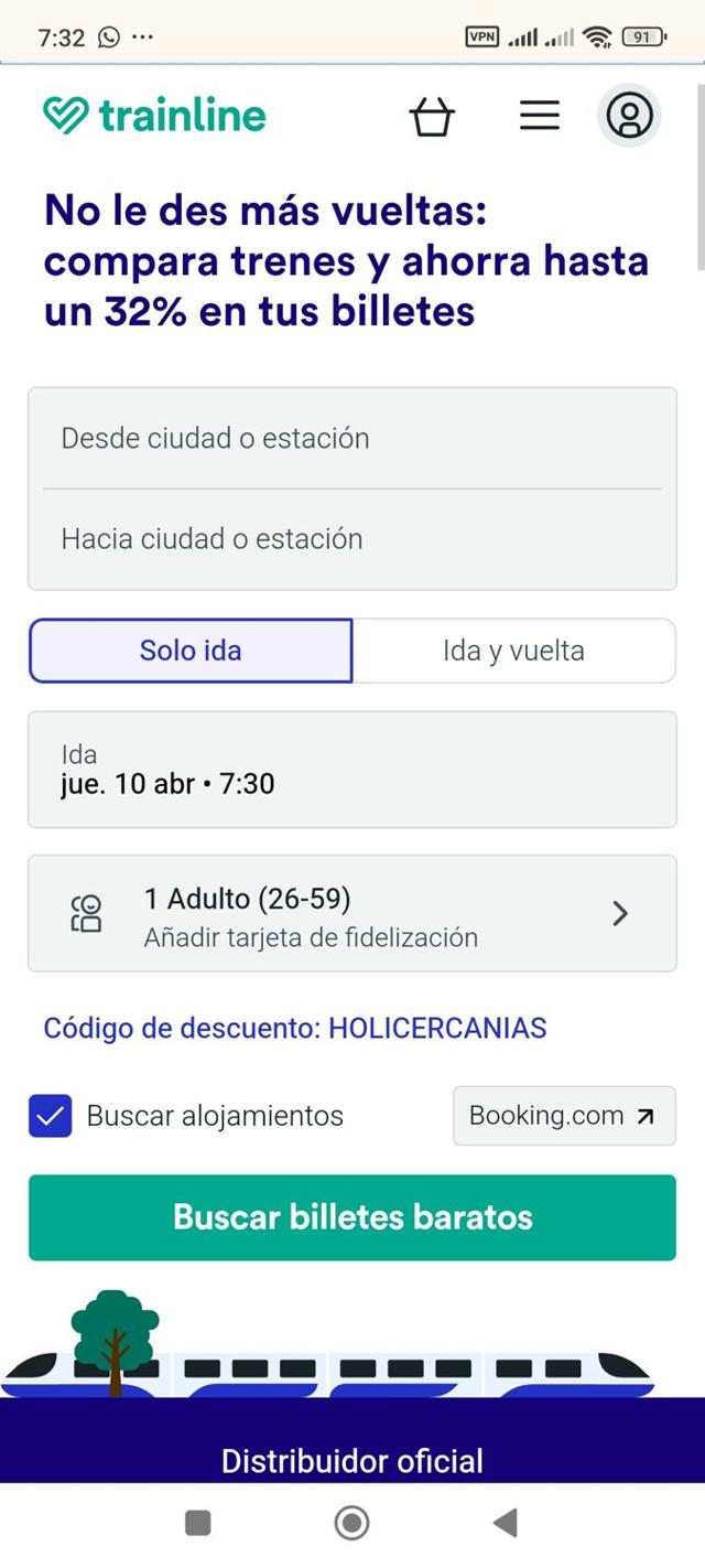 Trainline checkout page showing Trainline discount code box | Screenshot taken by SimplyCodes community member on Apr 10, 2025