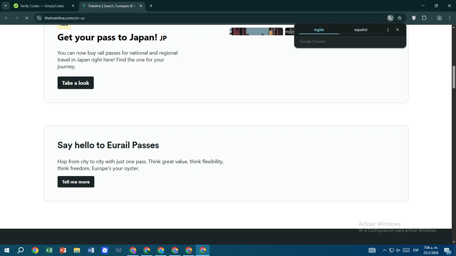 Trainline discount code screenshot showing code ALASKA20 applied at Trainline checkout page. Uploaded by SimplyCodes community member maraxo on Feb 25, 2026