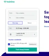 Trainline coupon verification screenshot