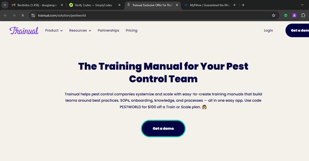 Trainual checkout page showing Trainual promo code box | Screenshot taken by SimplyCodes community member on Sep 8, 2025